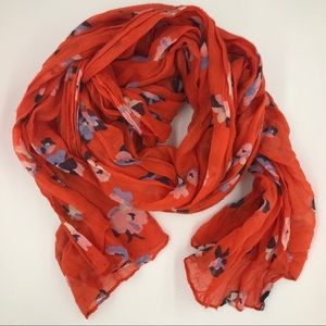 Red floral scarf